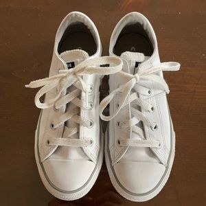 *SOLD*Converse White Leather Sneakers, Size 13Y